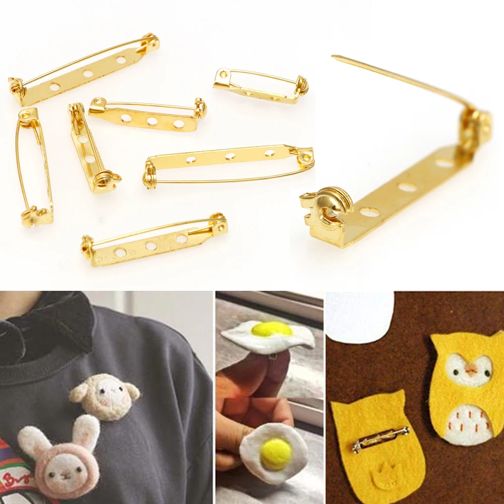 20 штук 20/25/32/38 мм Безопасность контактный латуни Поворотный замок брошь значок с