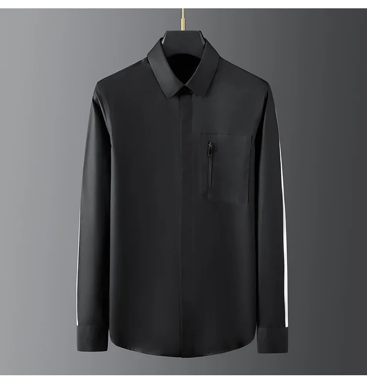 

2021 New Fashion Patchwork Long Sleeve Slim Camisas masculina 100% Cotton Business Male Dress Shirt Plus Size hawaiian shirt