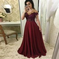 burgundy prom dresses a line chiffon prom dresses lace appliques illusion womens special occasion party gowns custom made