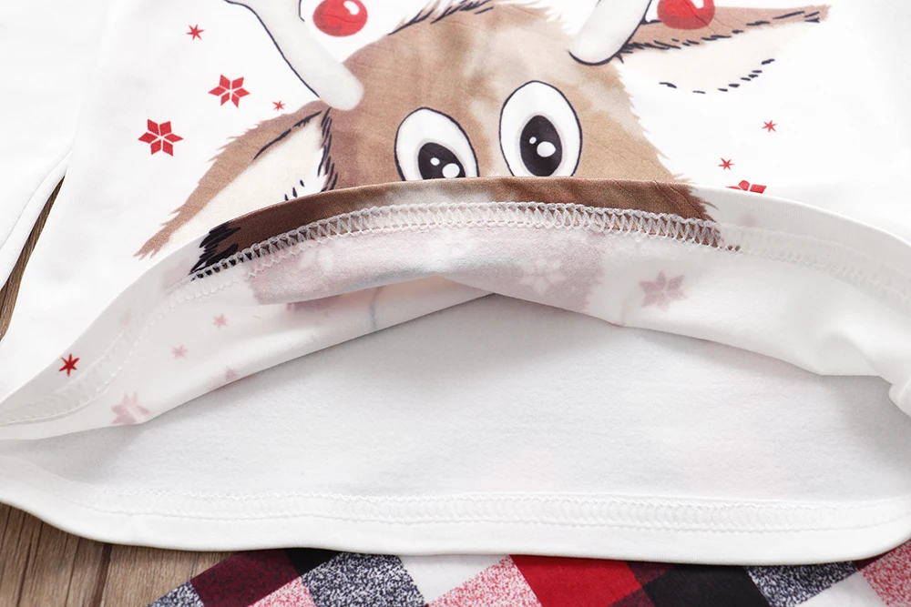 Xmas Family Christmas Pajamas Set Fashion Deer Print Adult Women Kids Matching Clothes Sleepwear | Мать и ребенок