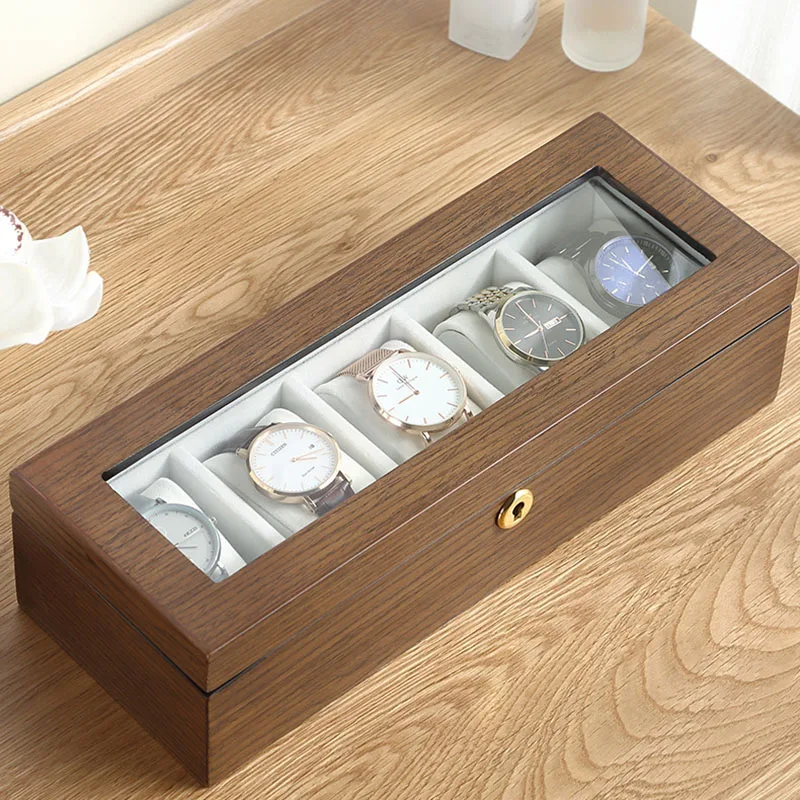 Multifunction Watch Storage Box Simplicity Solid Wood Wristwatch Organize Case Mechanical Watches High-End Display Packing Items