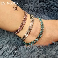 punk shiny crystal miami cuban link anklets bracelet for women iced out cuban link ankle chain 2021 beach foot jewelry wholesale