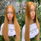 26 дюймов Ombre блонд шелковистый прямой синтетический кружевной передний парик бесклеевое высокотемпературное волокно для женщин с детскими волосами