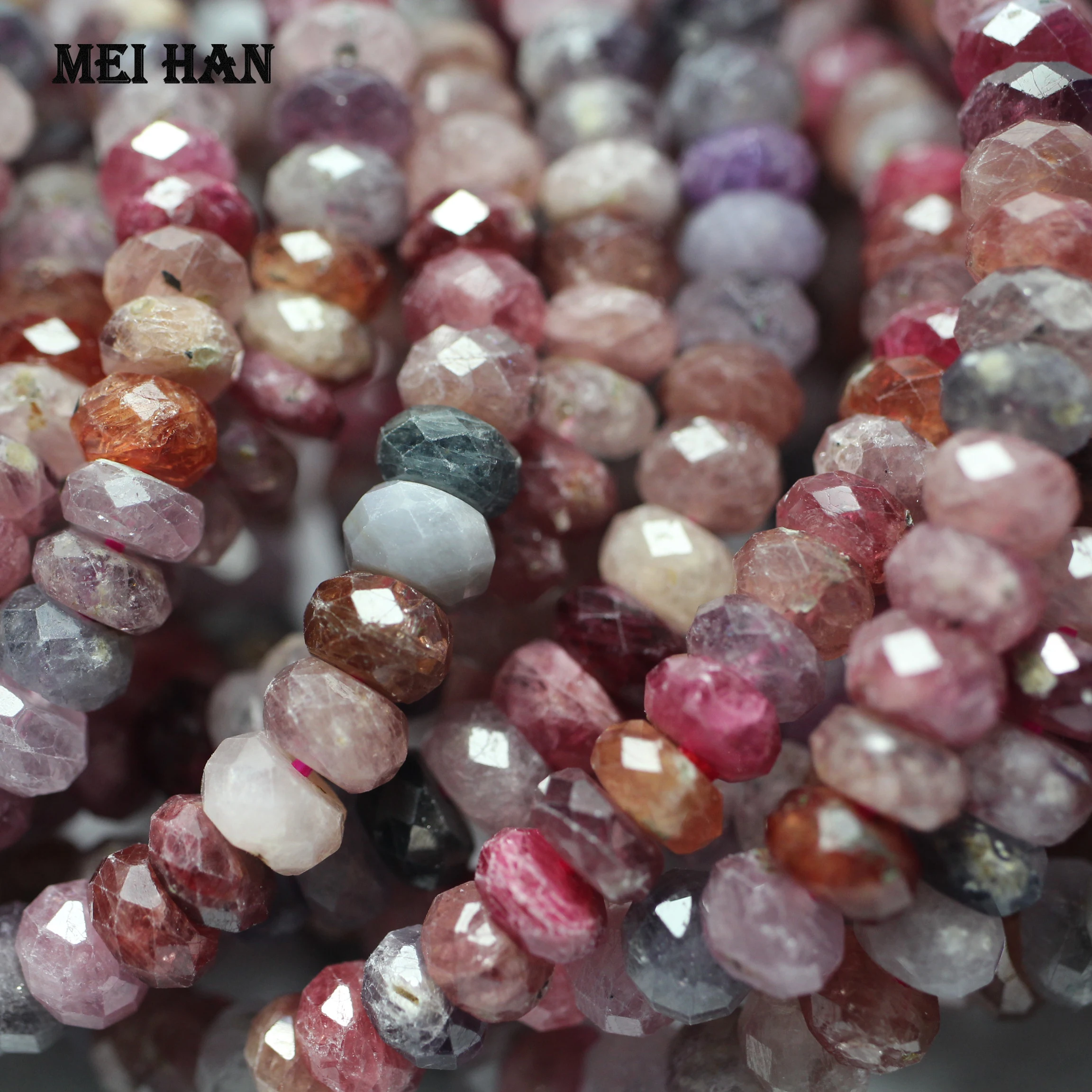 Натуральный (1 браслет/набор) Редкие удивительные красочные шпинели 6-7*2 5-4 мм