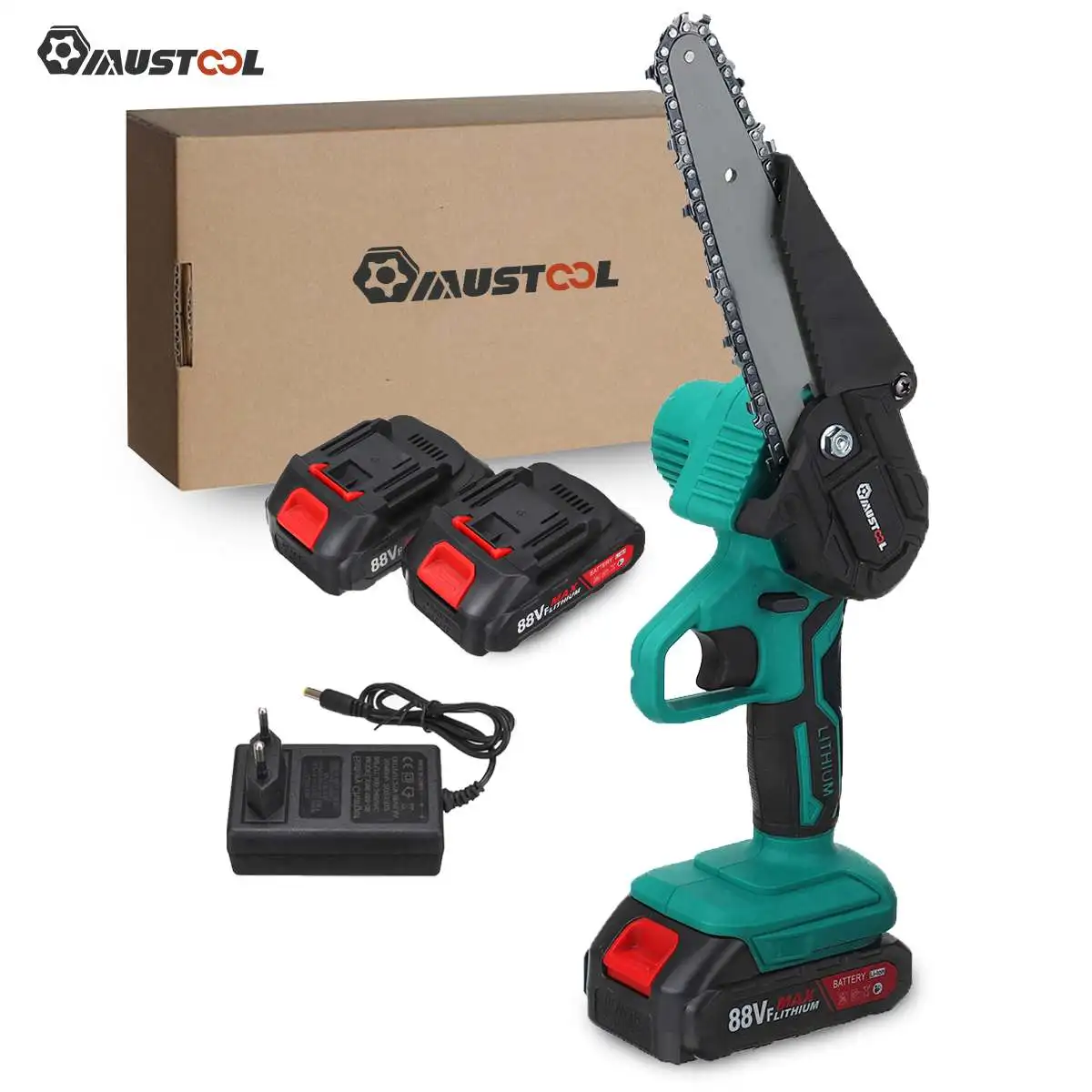 

MUSTOOL 6 Inch 1200W Cordless Electric Chainsaw Pruning Garden Logging Saw Wood Cutter Woodworking Tool for Makita 18V Battery