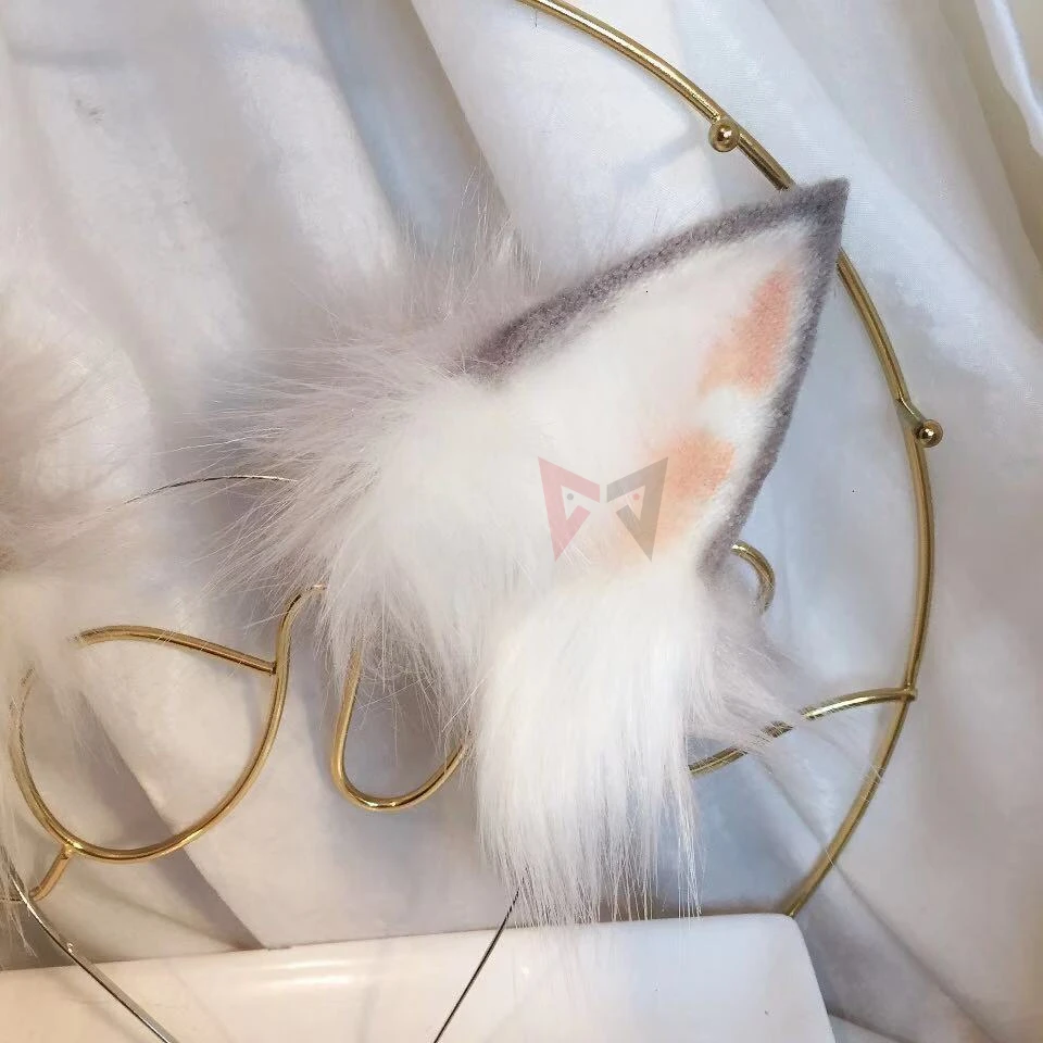 MMGG Серый Маленький молочный Волк уши обруч волки кошки Neko лиса стиль головные уборы индивидуальный заказ