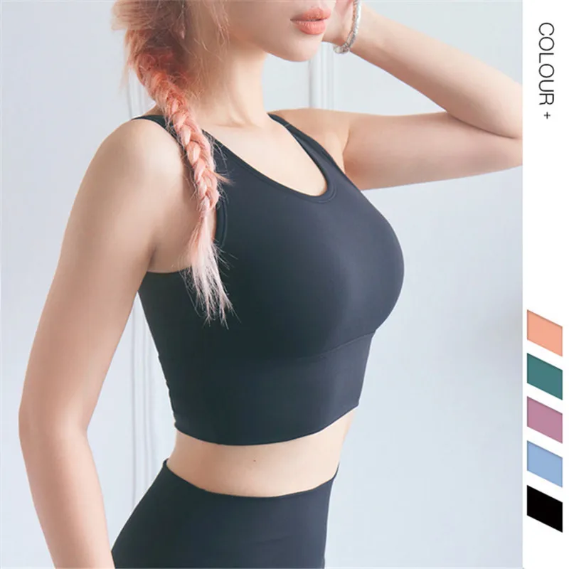 

LISCN Women Yoga Tops Breathable Mesh Shockproof Gym Running Sport Bra Solid Seamless Fitness Yoga Bra Sports Bra for Women Gym