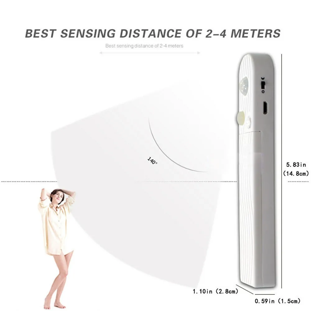 Подсветильник с пассивным инфракрасным датчиком движения светодиодный шкаф 1 м 2