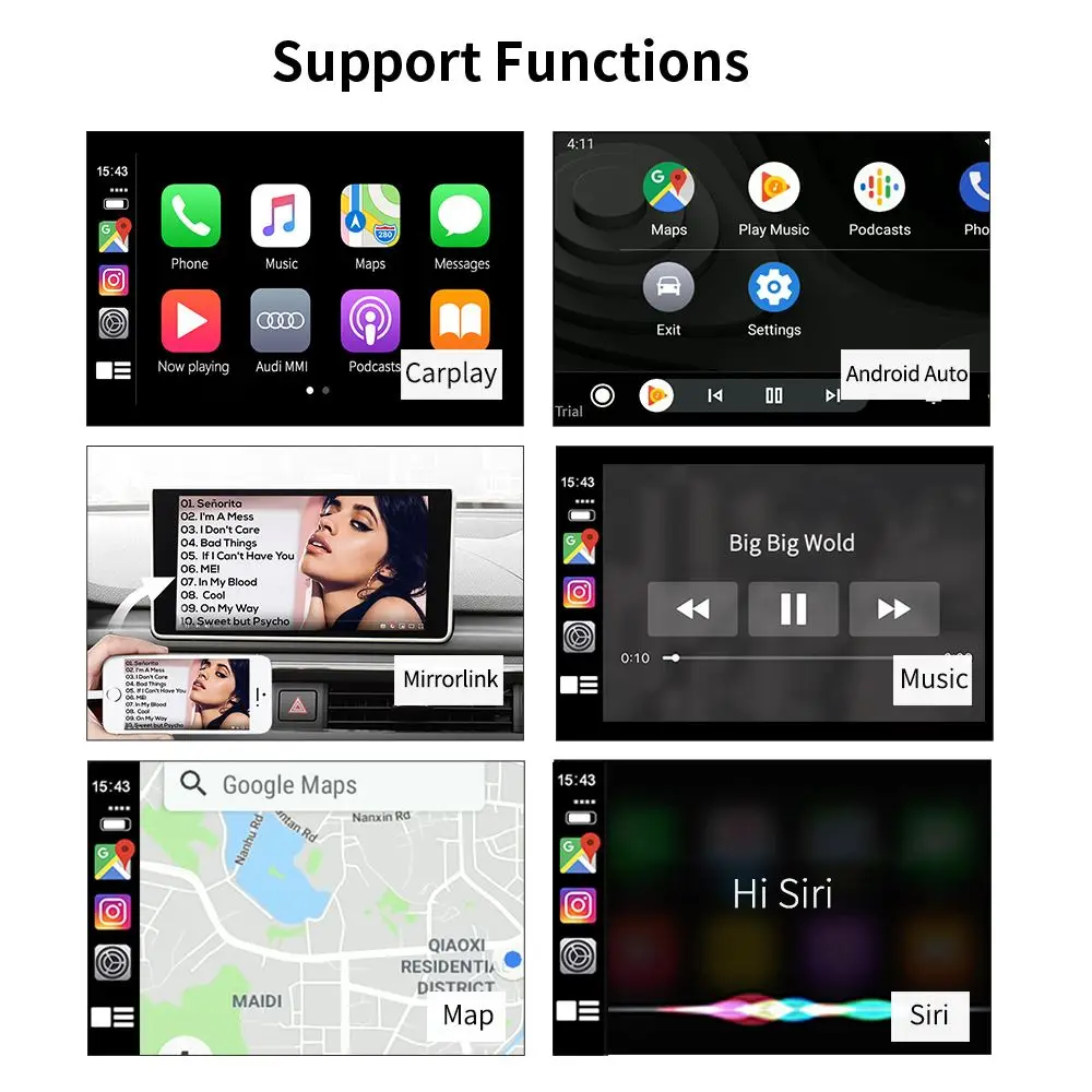 Carlinkit Apple CarPlay /Android автомобильный ключ Carplay для Android экрана системы Smart Link поддержка