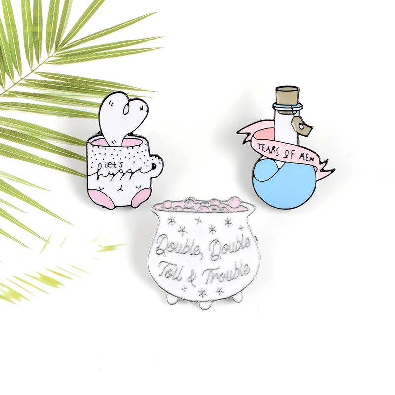 Женская эмалированная брошь в форме слезы розовая Волшебная мультяшного героя