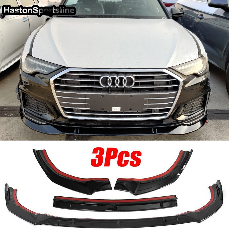 A6 C8 передний блеск для губ черный сплиттер Audi 2019 2020 3 шт./компл.|Амортизаторы| |
