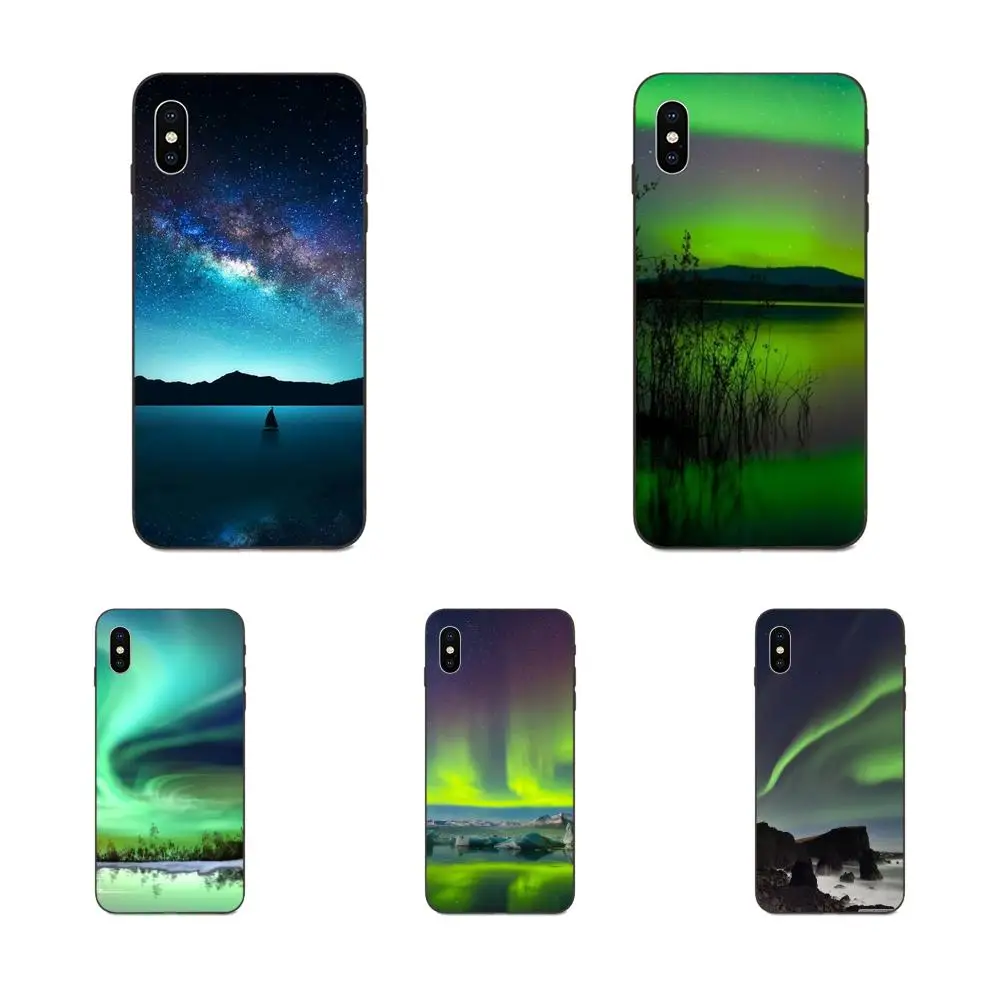 Зеленый Исландия Северное сияние пейзаж для Galaxy A10S A20S A2 Core A30S A40S A50S A70S A90 5G M10 M30S M40