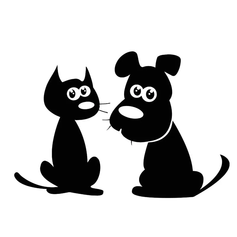 

Creative Cat Dog Puppy Pet Friends Car Sticker Accessories Vinyl PVC 14cm*9cm Motorcycle Car Styling Decal
