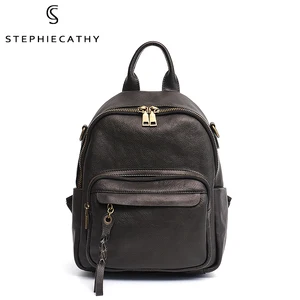 Рюкзак женский кожаный, с кисточками, в винтажном стиле