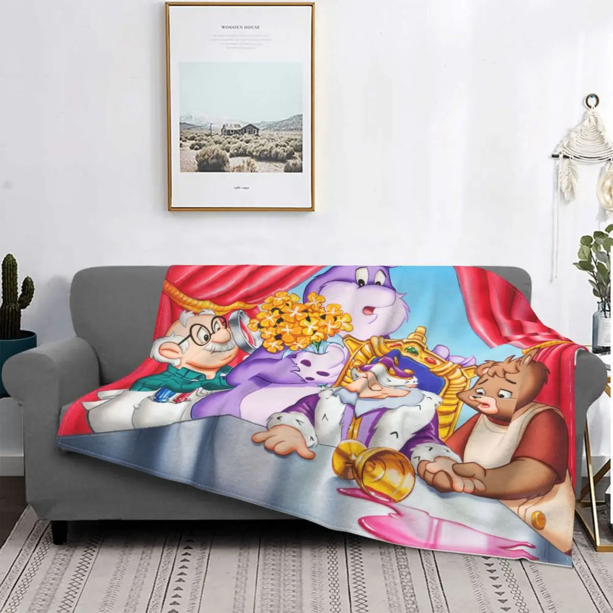 

The Adventures of Teddy Ruxpin Grubby Fantasy Cartoon Blanket Flannel Spring Autumn Worry Warm Throws For Winter Bedding