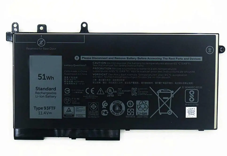Новый оригинальный аккумулятор для DELL Latitude 5280 5480 5580 5290 5490 5590 Precision 15 3520 M3520 M3530 93FTF