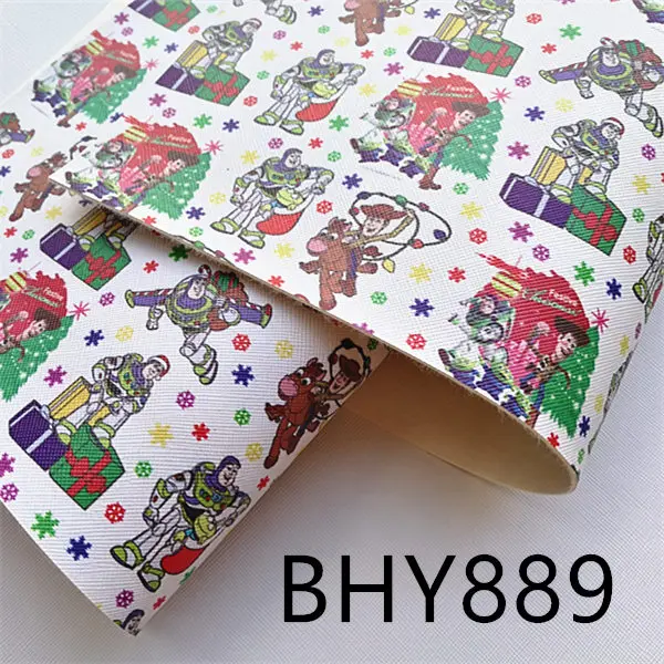 BHY889 20*33 см А4 мультфильм печать синтетическая кожа ткань для DIY аксессуары BHY667 - Цвет: BHY889