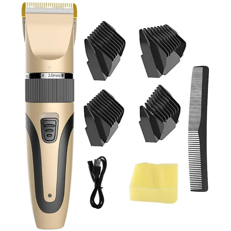 

Men's Hair Clippers Golden Cordless Electric Hair Clipper Beard Trimmer M2EE