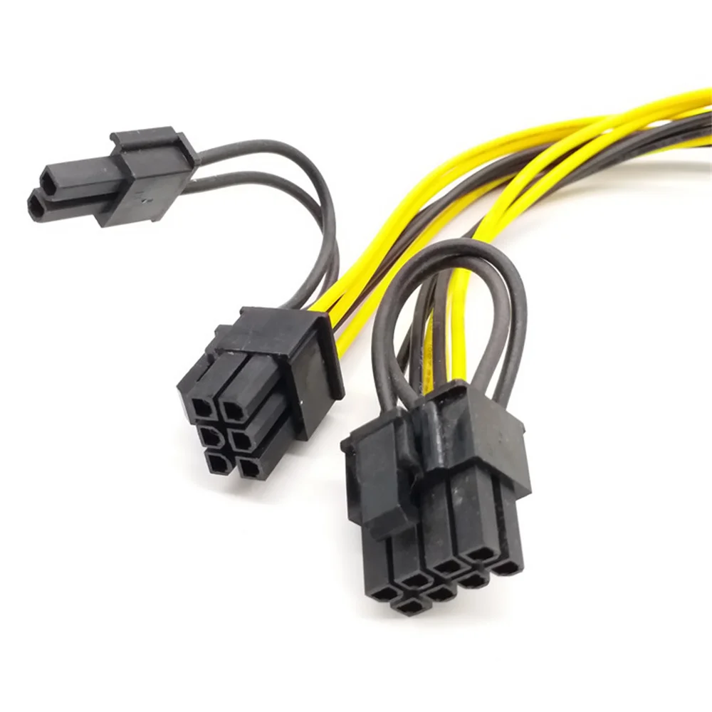 10pcs 20cm Graphics Card Power Cable 6pin to Dual 8pin 6+2pin Splitter 6-pin 8-pin for BTC ETH GPU Mining Miner | Компьютеры и офис