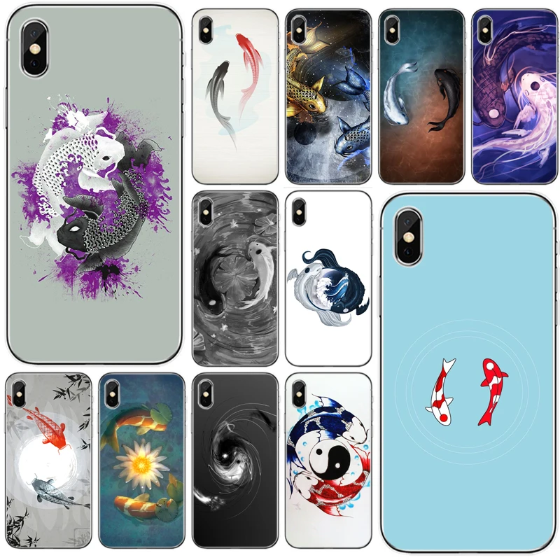 Чехол для телефона Yin Yang Koi Fish мягкий силиконовый чехол из ТПУ iPhone SE 5 5S 6 6plus 7 8 plus X XR