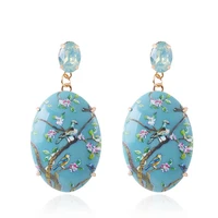 vintage resin earrings for women big pendant flower earring handmade crystal statement earing 2019 boucles doreilles