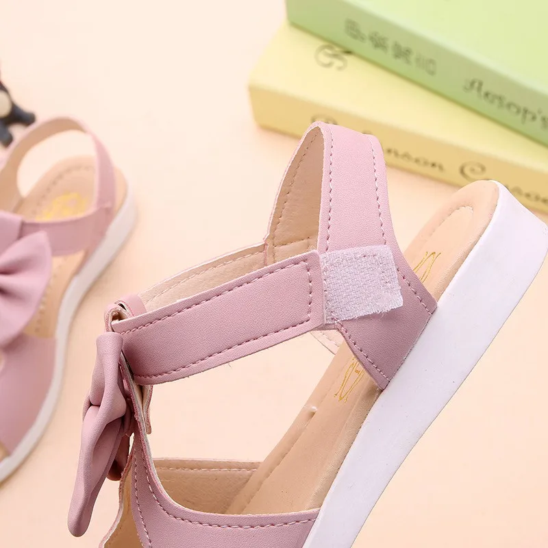 

Summer Sandals Bow Baby Shoes Fashion Summer PU Bow Baby Girl Sandals Beach Sandals for Girls