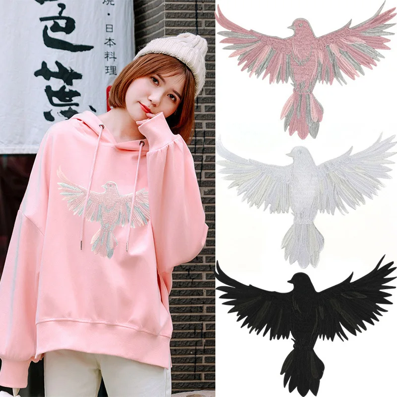 

Peace Pigeon Embroidery Eagle Cloth Clothes Down Jackets Patch Sew-On Biker Patches Clothes Stickers Apparel Accessories Badges