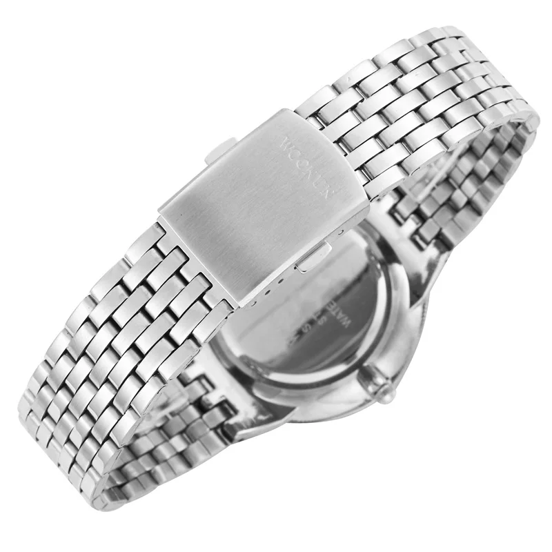 

2020 WOONUN Men Watches Top brand Luxury Roma Number Dial Silver Steel Quartz Watch Ultra Thin Watches herenhorloge uhren