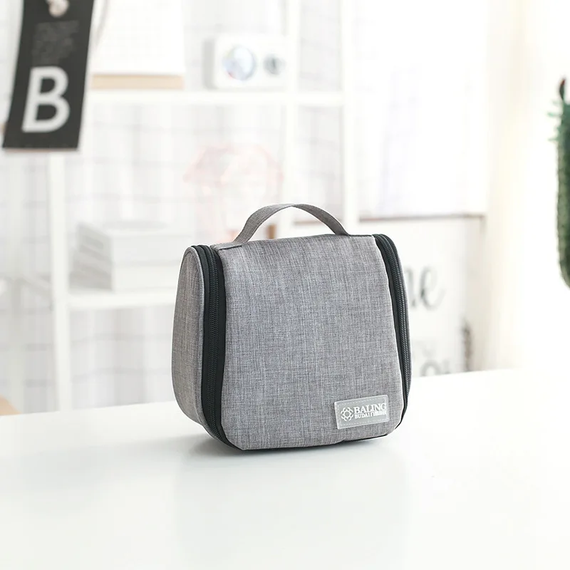 

Portable double zipper bag with multi-function toiletries storage bag cosmetic storage bag
