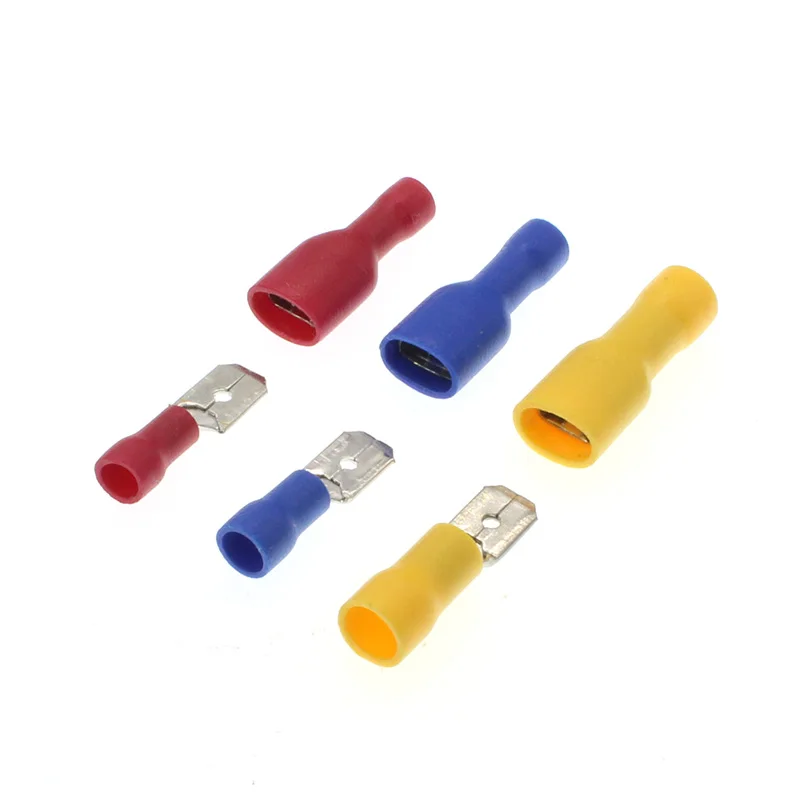 

6.3MM FDFD MDD Male Female splice Spade Insulated Electrical Crimp Terminal Connectors Wiring Cable Plug