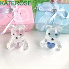 Выбор Хрустальная коллекция плюшевый медведь фигурки с синим и розовым сердцем для мальчикадевочки Детские сувениры