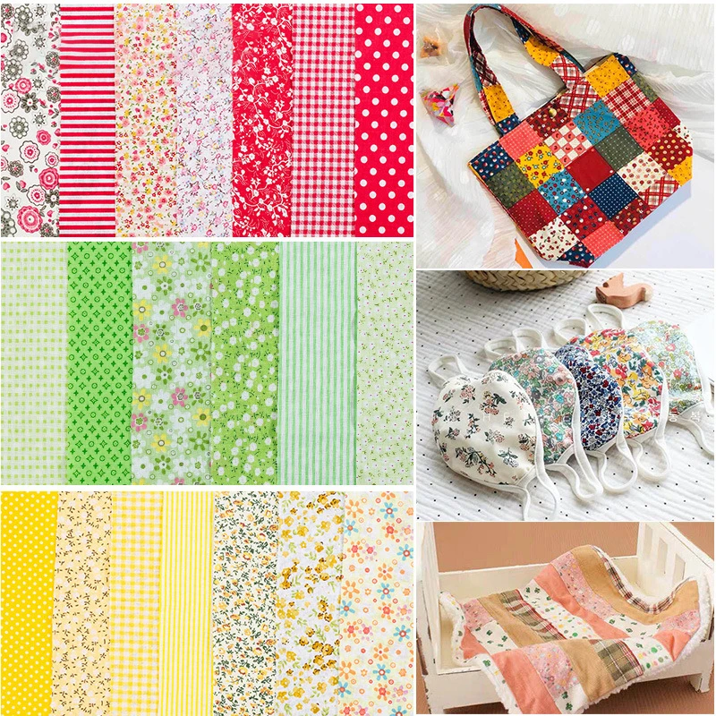 7Pcs 24x24cm or 50x50cm Cotton Fabric Printed Cloth Sewing Quilting Fabrics for Patchwork Needlework DIY Handmade Accessories | Дом и сад