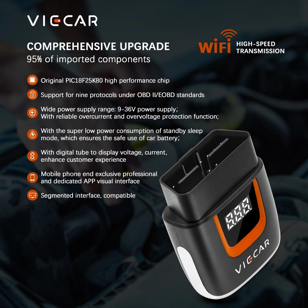 Viecar ELM327 V2.2 VP001/2/3/4 PIC18F25K80 Wi Fi OBD OBD2 Bluetooth 4 0 сканер Android/iOS ODB2 автомобильный