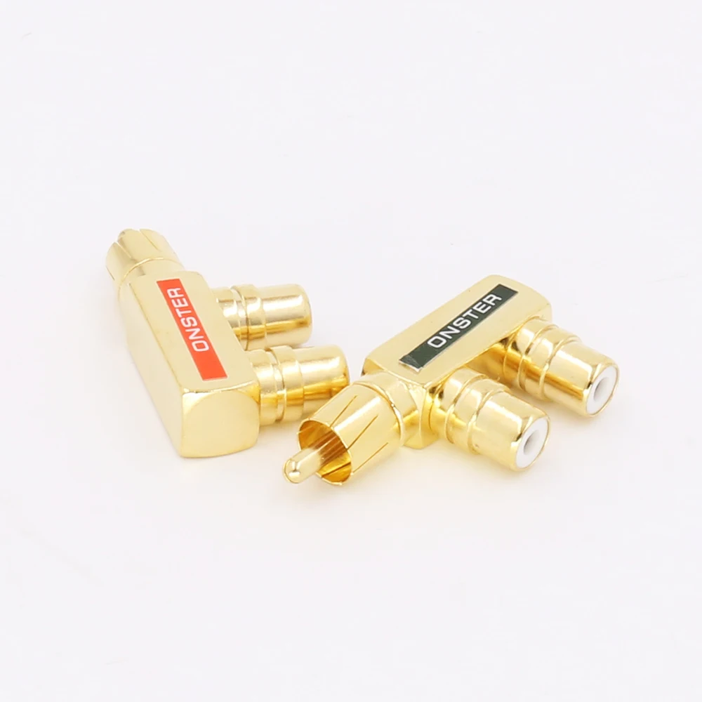 Hi fi 2 шт. золотой RCA AV аудио F сплиттер переходник с 1 штекером на гнездо|plug adapter|adapter