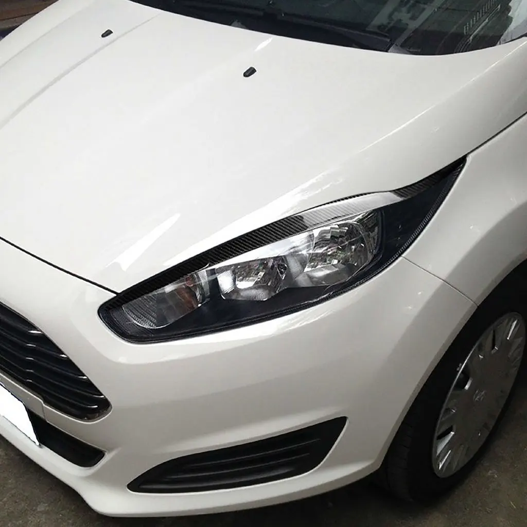 Real Carbon Fiber Headlight Eyelids eyebrow Cover Fit For Ford Fiesta 2013-2016 | Автомобили и мотоциклы