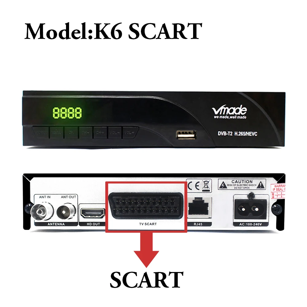 T2 K6 Vmade DVB-T2 H.265/HEVC HD цифровой наземный ТВ-приемник горячий для Нидерландов/Чешский Республика Поддержка Dolby AC3 RJ45 ТВ-приставка - Цвет: T2 K6