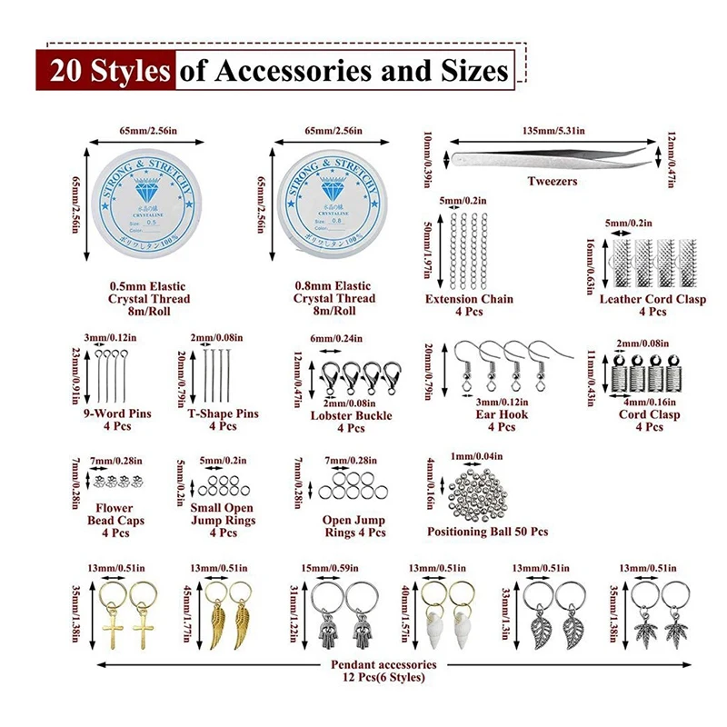 

Gemstone Beads Accessories Set Crushed Irregular Chips Beads Natural Stone Crystal Loose DIY Beads for Jewelry Making