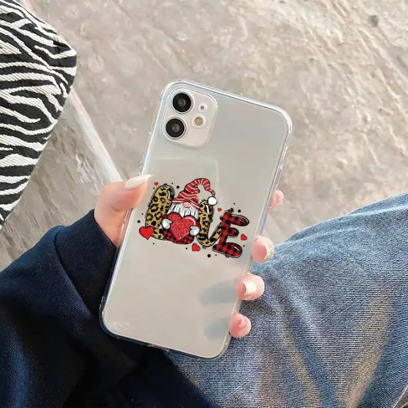 

Phone Case For iphone 12 11 8 7 6s 6 5 5s 5c se plus mini x xs xr pro max LOVE Leopard Transparent soft