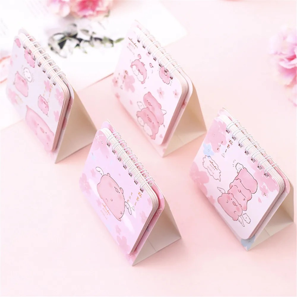 Милые свинки и вишни с катушкой календарь Kawaii Мини портативные настольные календари ежедневник расписание,09-,12