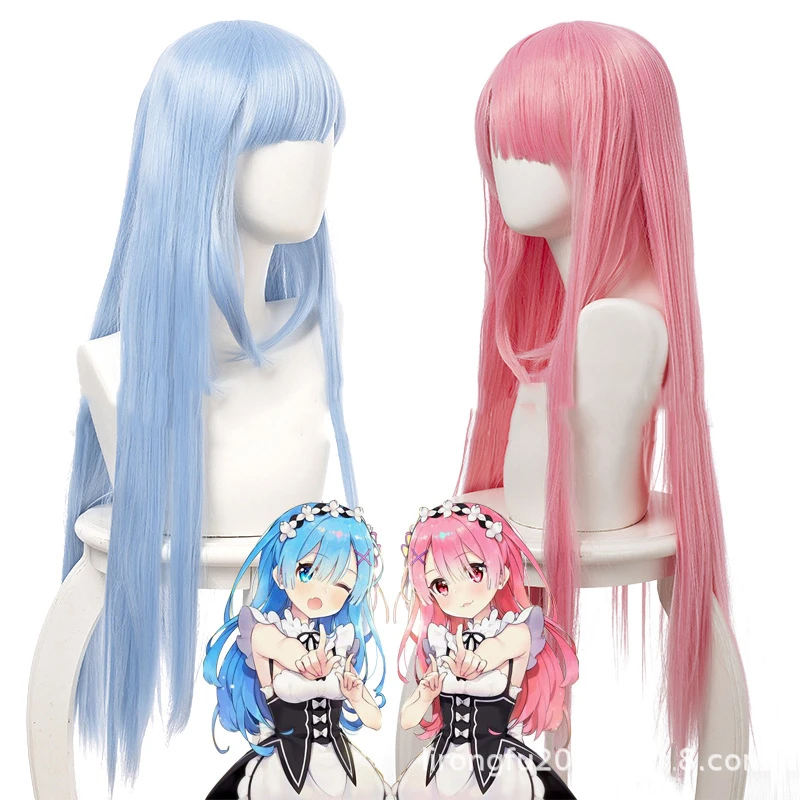 Ram/ Rem Cosplay Re:zero Kara Hajimeru Isekai Seikatsu длинные синие красные волосы Аниме Re Life In A другой