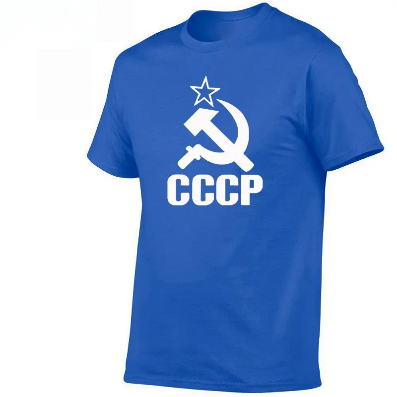 Летние русские футболки CCCP для мужчин, футболки с коротким рукавом, футболки с круглым вырезом из хлопка для мужчин