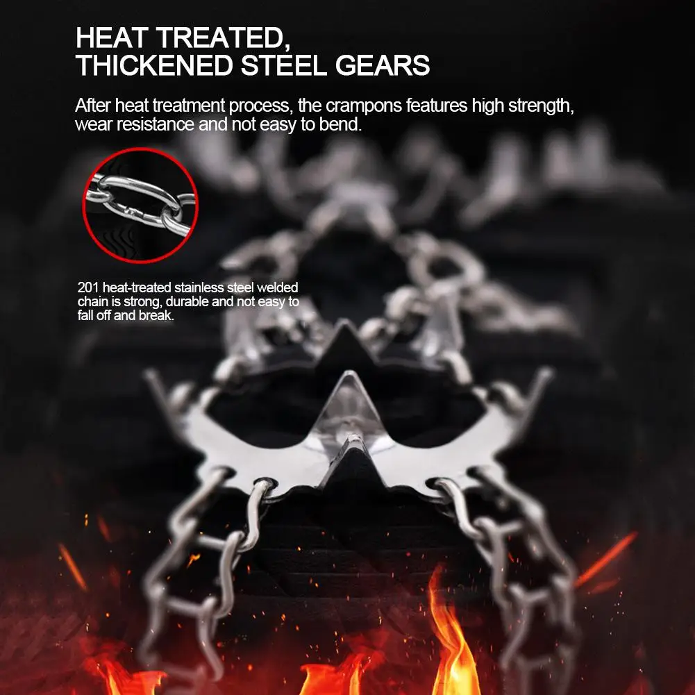 

Ice Anti-slip Chain Ice Gripper Spike Grips Cleats Stainless Steel Ice Gripper For Shoes Non-slip Crampons For Ice Snow Climbing