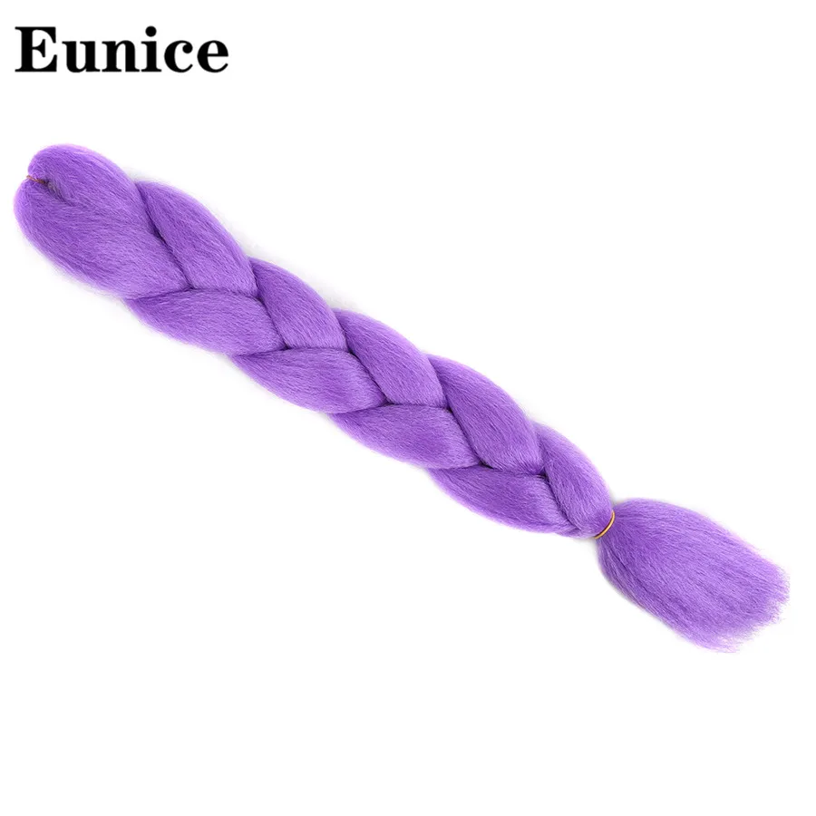 Purple 24 дюйма, 100 г, светящиеся большие синтетические косы, блестящие волосы в темноте, мягкие плетеные волосы для наращивания, рождественский подарок, волосы Юнис - Цвет: Purple