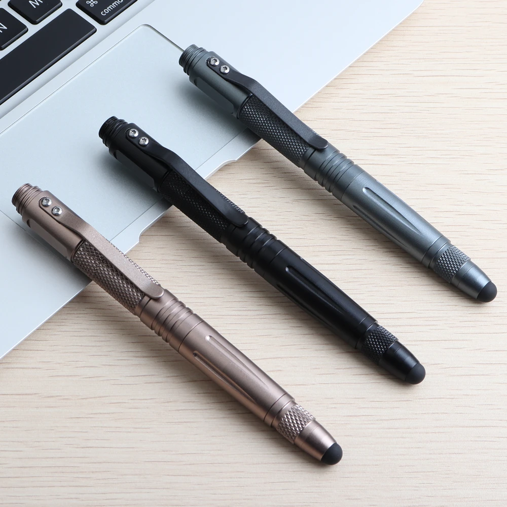 1PCS GENKKY Multi-function Pen Defense Tactical Metal Touch Ballpoint Pens For School Office supplies Survive Broken Windows | Письменные