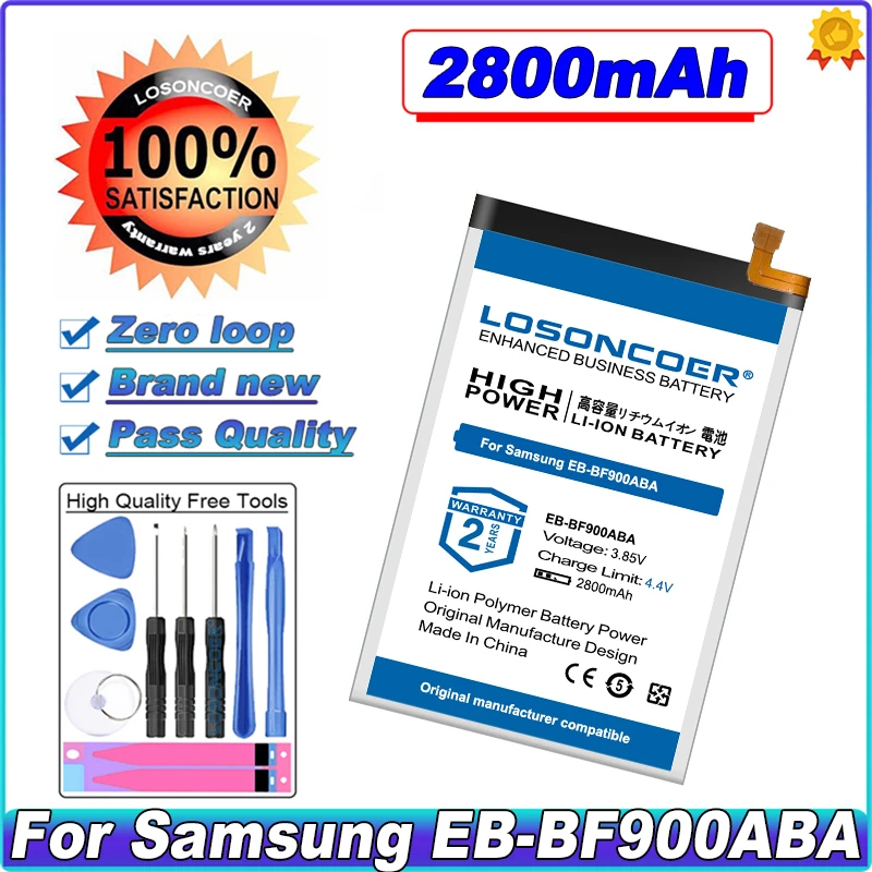 

LOSONCOER 2800mAh EB-BF900ABA EB-BF901ABA Mobile Phone Battery For Samsung Galaxy SM-F900F Battery