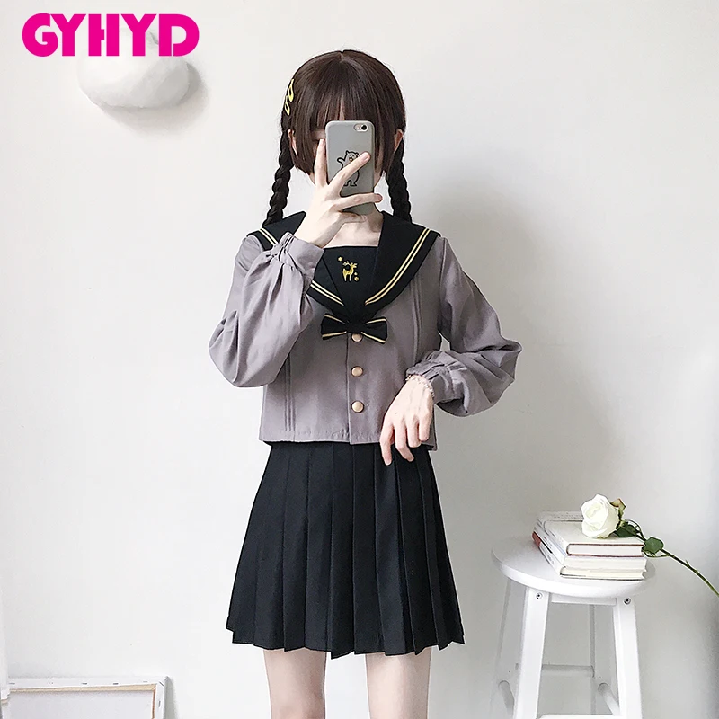 Новое поступление осенняя японская школьная форма с вышивкой оленя для девочек