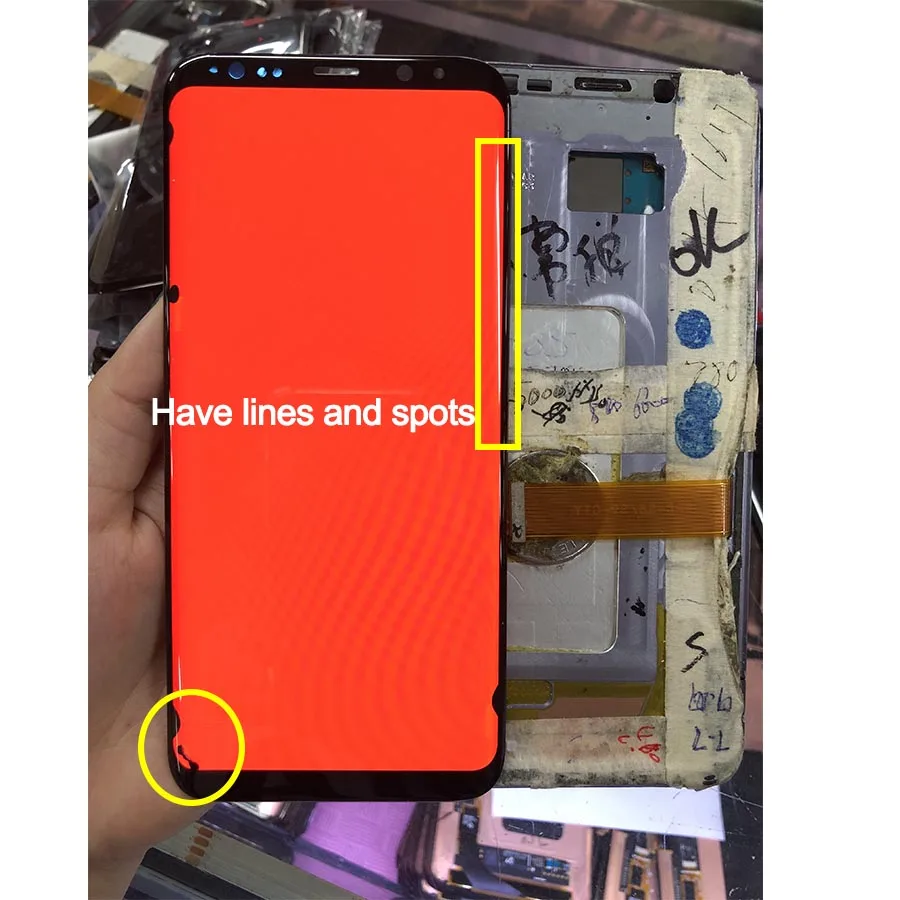Сенсорный экран для Samsung S8 ЖК дисплей с рамкой plus полосой дефектом|Экраны