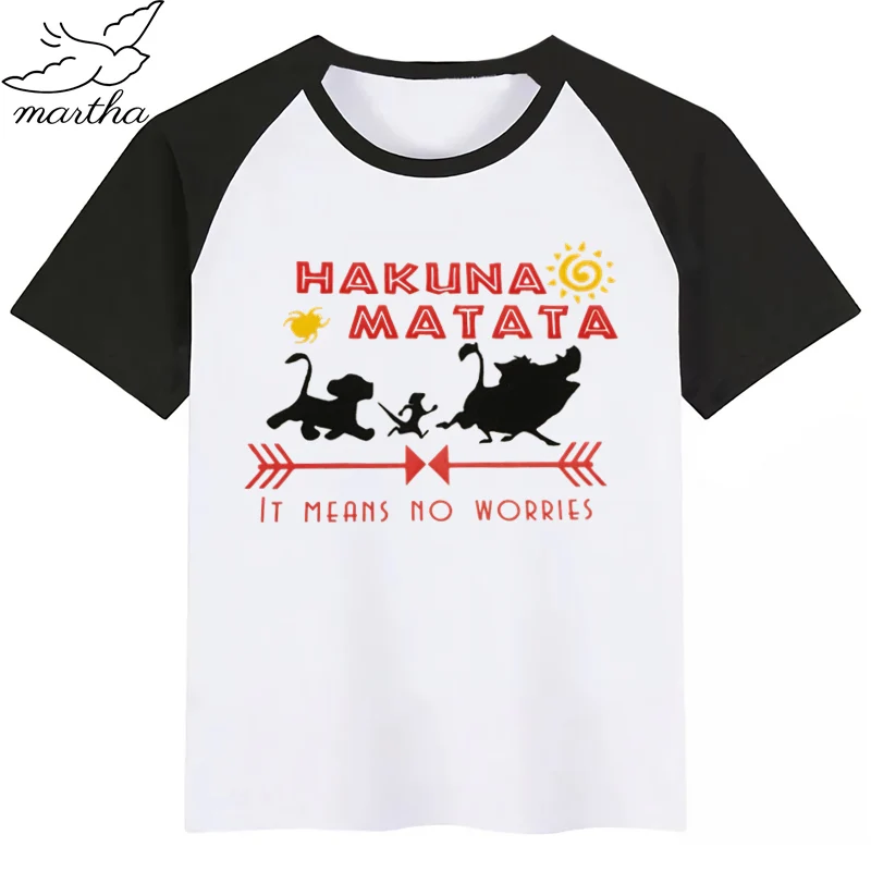 Hakuna Matata/забавная Футболка с принтом Футболки для мальчиков детская футболка
