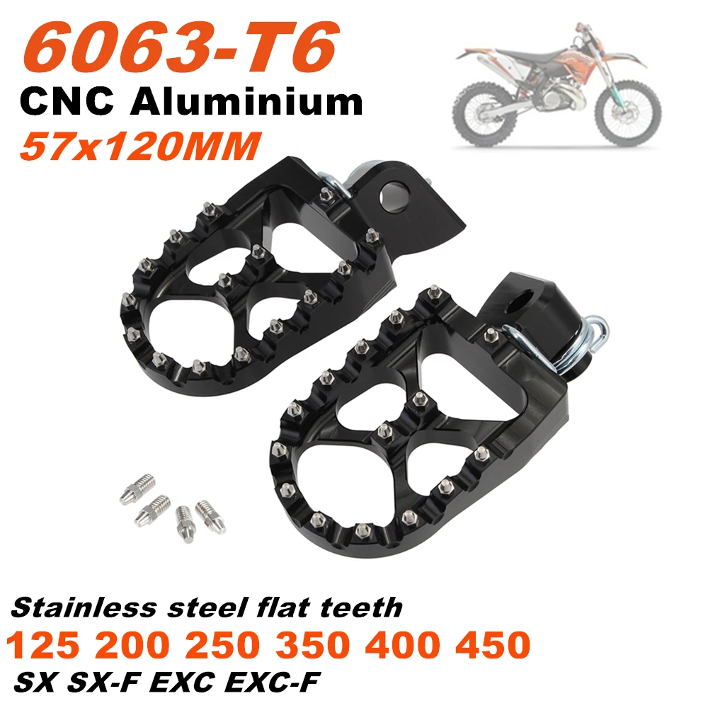 Широкоформатные мотоциклетные подножки с ЧПУ педали задние черные для KTM Yamaha Beta