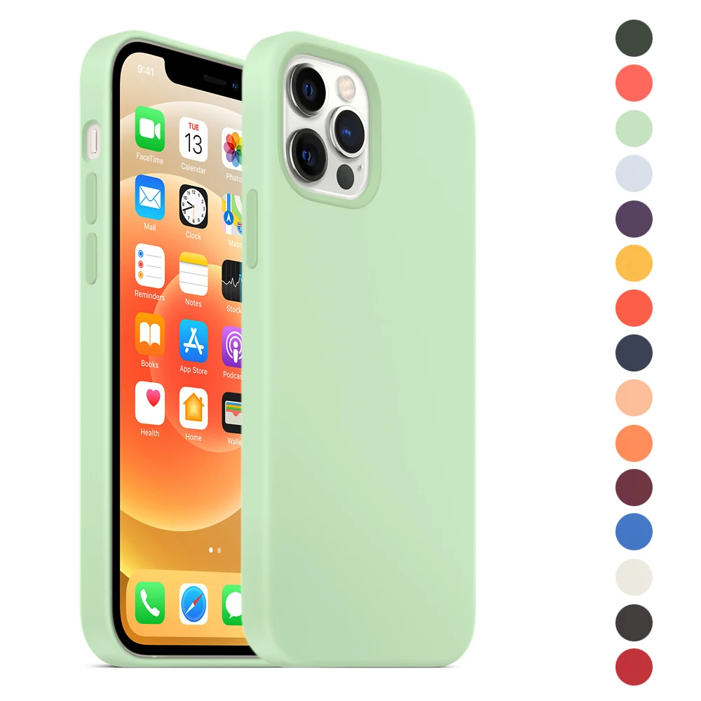 

Оригинальный силиконовый чехол с магнитной фисташкой для Apple iPhone 12 Pro | 12 Pro Max | 12 Mini Cover